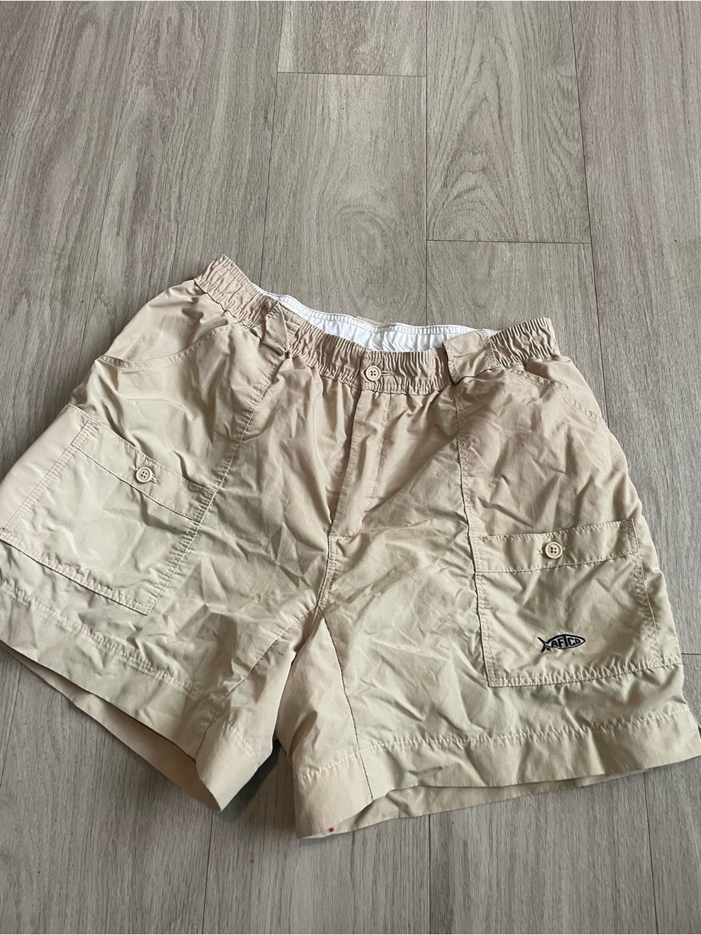 Pacifica Men's Light Beige Cargo Swim Shorts